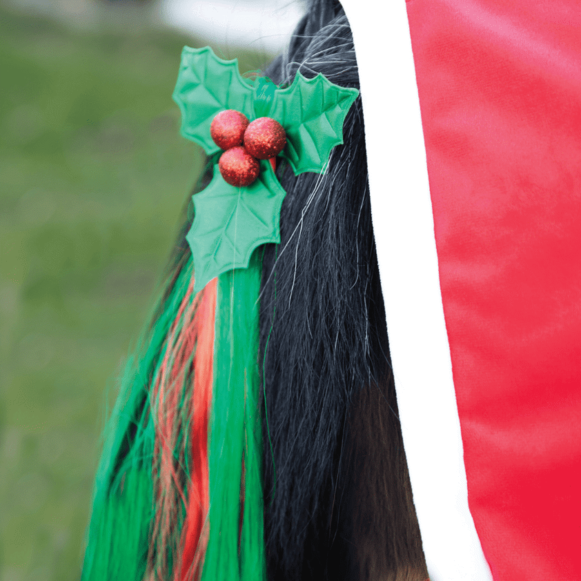 Equetech Christmas Holly Festive Christmas Tail Tassel