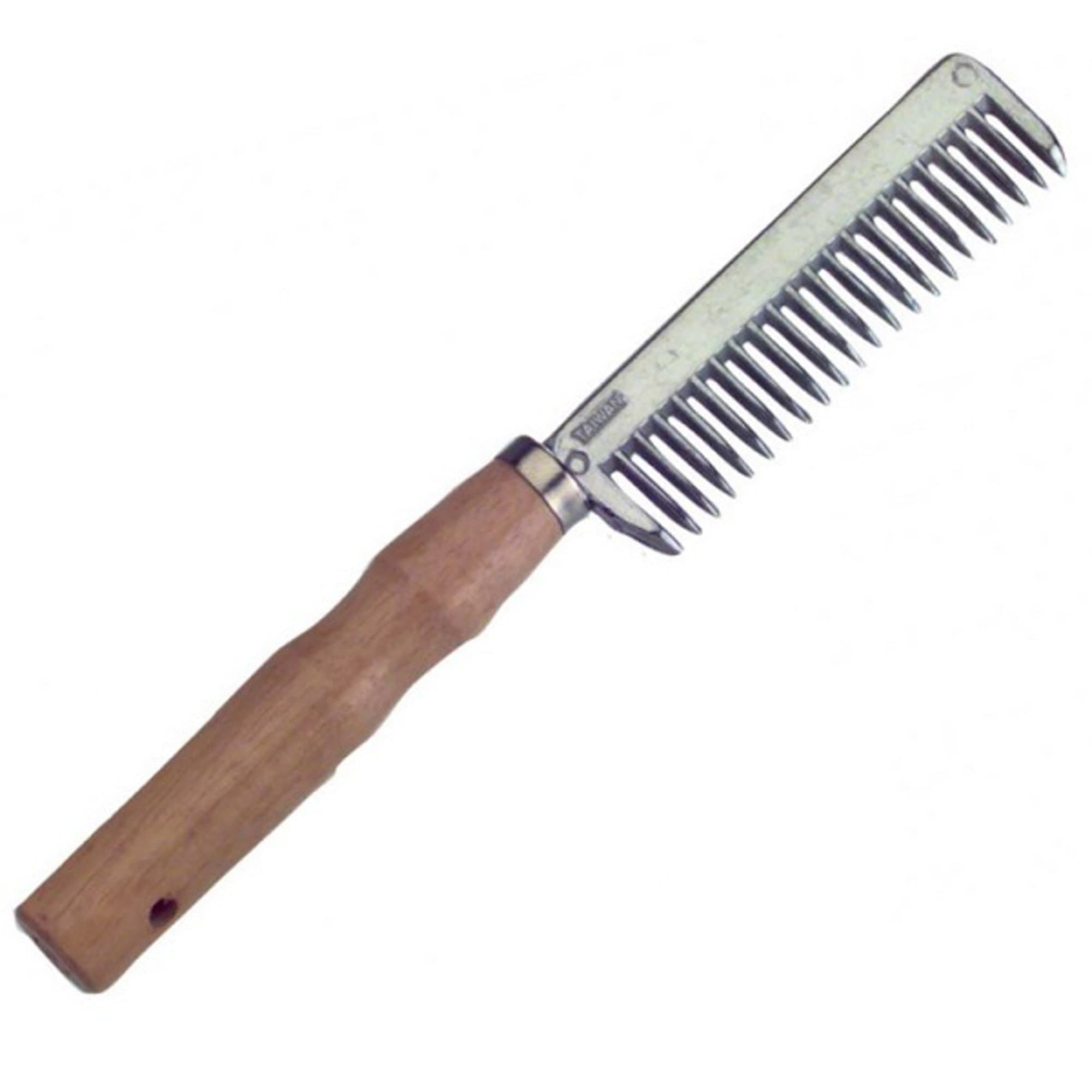 Roma Wood Handle Aluminum Pulling Comb