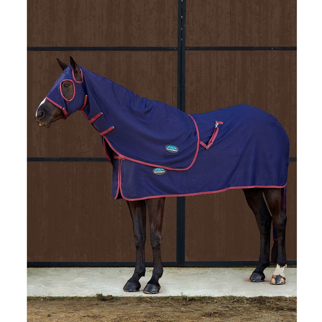 Weatherbeeta Show Sheet Hood - Navy/Burgundy