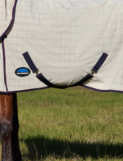 Weatherbeeta Cotton Summer Sheet - Scrunch Combo Beige/Navy/Burgundy