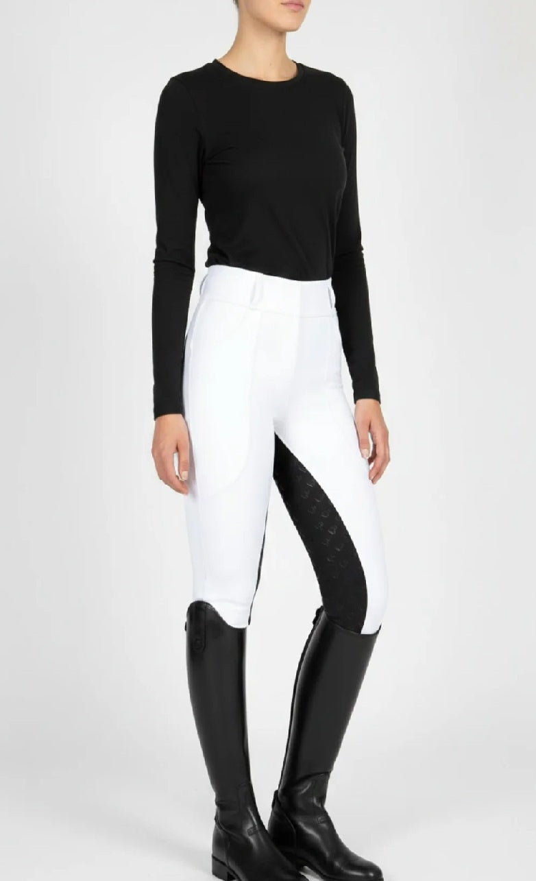 BARE Sculpt Hybrid Riding Breeches - White/Black Seat