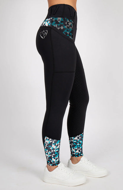 Bare Equestrian Performance Riding Tights - Geo