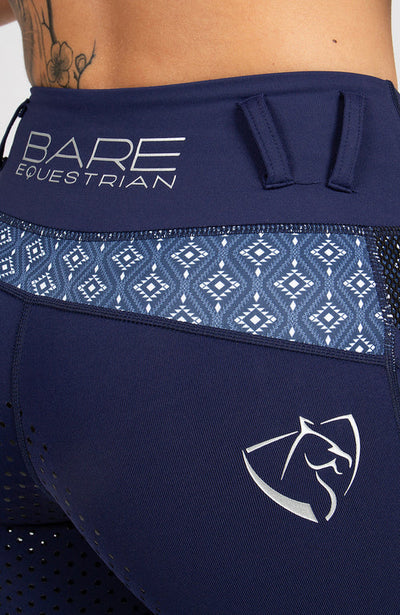 Bare Equestrian Youth Performance Riding Tights - Navy Nomad