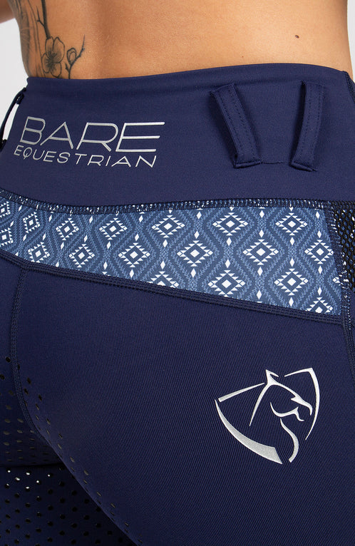 Bare Equestrian Youth Performance Riding Tights - Navy Nomad