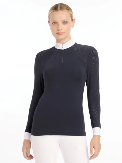 LeMieux Olivia Long Sleeve Show Shirt - Navy