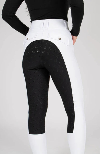BARE Sculpt Hybrid Riding Breeches - White/Black Seat
