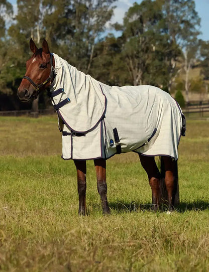 Weatherbeeta Cotton Summer Sheet - Scrunch Combo Beige/Navy/Burgundy