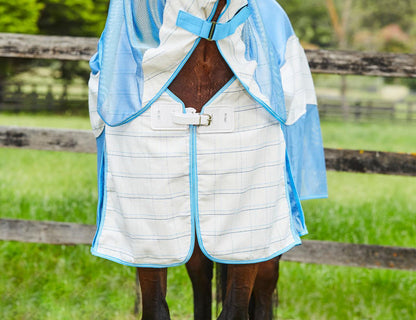 Weatherbeeta Breeze Combo Scrunch Neck II - White/Blue /Lemon