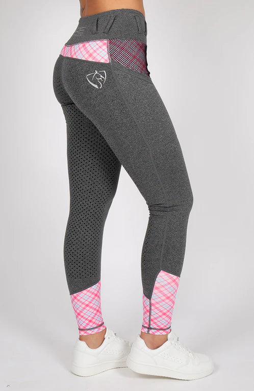 Bare Equestrian Performance Riding Tights - Grey Roseberry