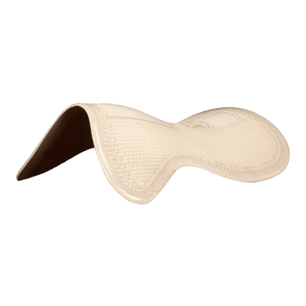 A white Acavallo therapeutic soft gel saddle pad with Dri-Lex lining, designed for shock absorption and moisture management.