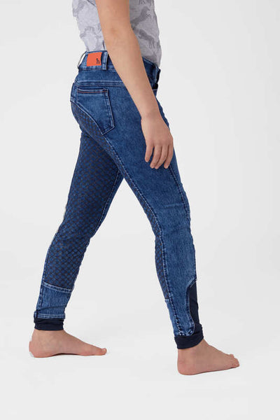 Horze Allison Kids Denim Silicone Full Seat Breeches
